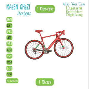 Bicycle Embroidery Designs/1 Designs & 1 Size/ Machine Embroidery Designs/ Files Instant Download
