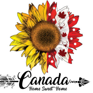 Canada Day Sublimation Sunflowers | PNG | DTF | DTG Print Designs  / Files Instant Download