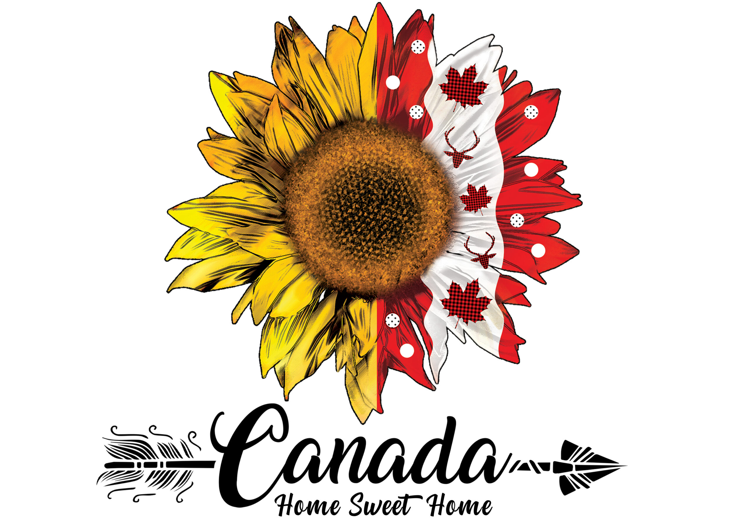 Canada Day Sublimation Sunflowers | PNG | DTF | DTG Print Designs / Files Instant Download