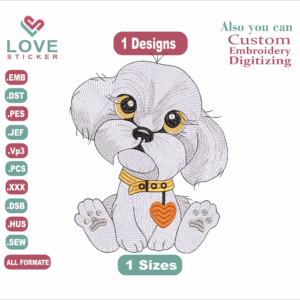 Digo Buby DOG Embroidery Designs/1 Designs & 1 Size/digo Buby anime ANIMAL Machine Embroidery Designs/ Files Instant Download
