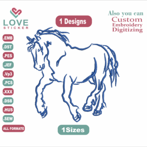 Hors Embroidery Designs/1 Designs & 1 Size/hors Animal Machine Embroidery Designs/ Files Instant Download