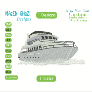 Yacht Embroidery Designs/1 Designs & 1 Size/Free Machine Embroidery Designs/ Files Instant Download