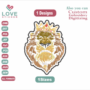 Animal Lion Embroidery Designs/1 Designs & 1 Size/Lion Animal Machine Embroidery Designs/ Files Instant Download