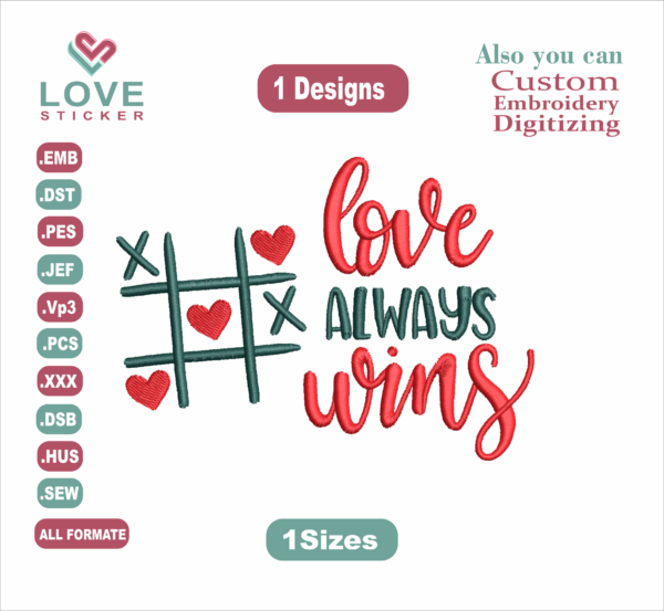 Valentine's Day love Embroidery Designs