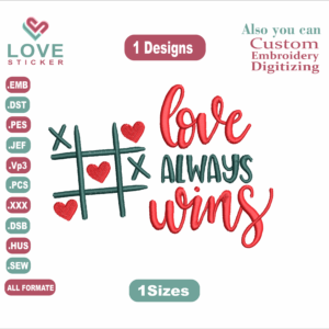 Valentine's Day love Embroidery Designs/1 Designs & 1 Size/ Valentine's Leinwandbild love Machine Embroidery Designs/ Files Instant Download