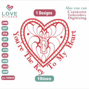 Valentine's Day my heart Embroidery Designs