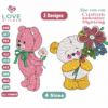 Bear with gift Embroidery Designs