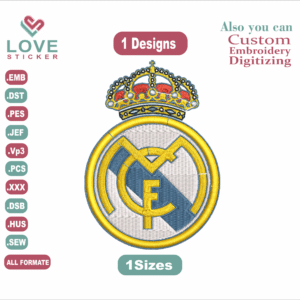Real Madrid Embroidery Designs/1 Designs & 1 Size/ Real  Madrid Logo Machine Embroidery Designs/ Files Instant Download