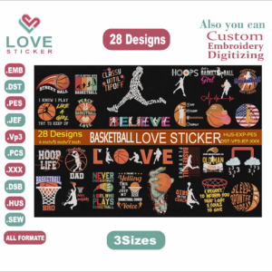 Basketball Embroidery Bundle Embroidery Designs/28 Designs &  Size/ Bundle Machine Embroidery Designs/ Files Instant Download