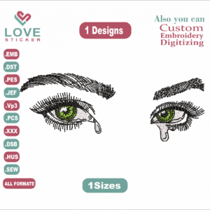 Makeup Tearing eyes Embroidery Designs