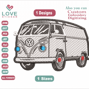 Minibus embrostich Embroidery Designs/1 Designs & 1 Size/  Anime Machine Embroidery Designs/ Files Instant Download