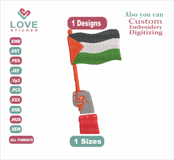 Palestine Flag Embroidery Designs
