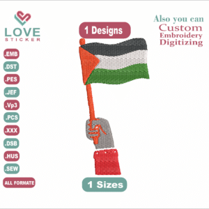 Palestine Flag Embroidery Designs/1 Designs &1Size/ Palestine Flag Embroidery Designs/ Files Instant Download