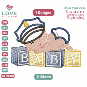 POLICIA Baby Embroidery Designs/1 Designs &2 Size/ BABY Machine Embroidery Designs/ Files Instant Download