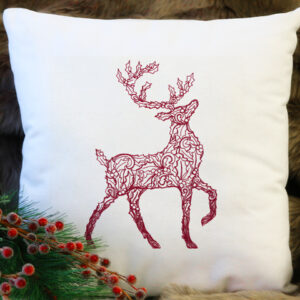Holly Reindeer Embroidery Designs