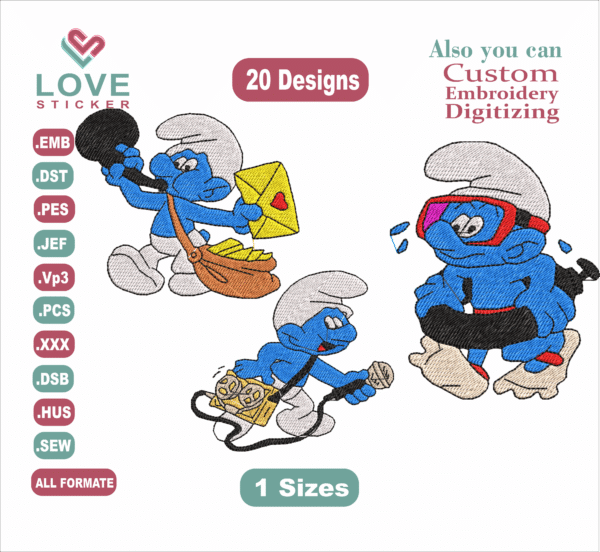 Smurfs Embroidery Designs
