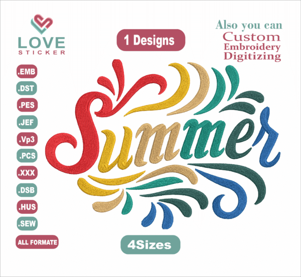 Summer Color Embroidery Designs