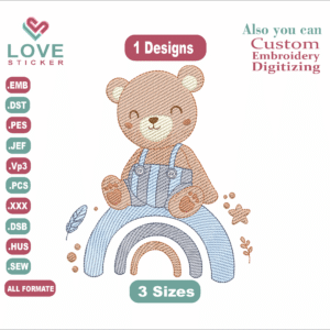 Teddy Baby Embroidery Designs /1 Designs &3 Size/ BABY Machine Embroidery Designs/ Files Instant Download