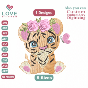 Animal tigre Embroidery Designs/1 Designs &5Size/ Animal tigre Embroidery Designs/ Files Instant Download