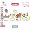 Train with animals BABY Embroidery Designs