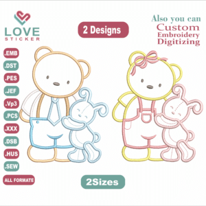 Ursa Coelho Baby Embroidery Designs/2 Designs &2Size/ BABY Machine Embroidery Designs/ Files Instant Download