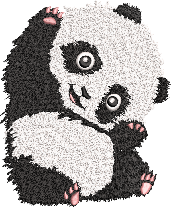 Amusing panda Embroidery Designs