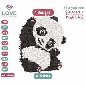 Amusing panda Embroidery Designs/1 Designs &4 Size/ Animal  Embroidery Designs/ Files Instant Download