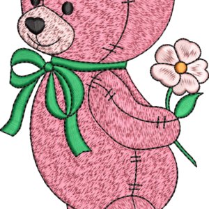 Bear with gift Embroidery Designs