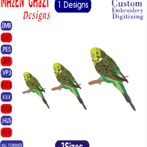 Canary bird Embroidery Designs/1 Designs & 3 Size/Animal Machine Embroidery Designs/ Files Instant Download