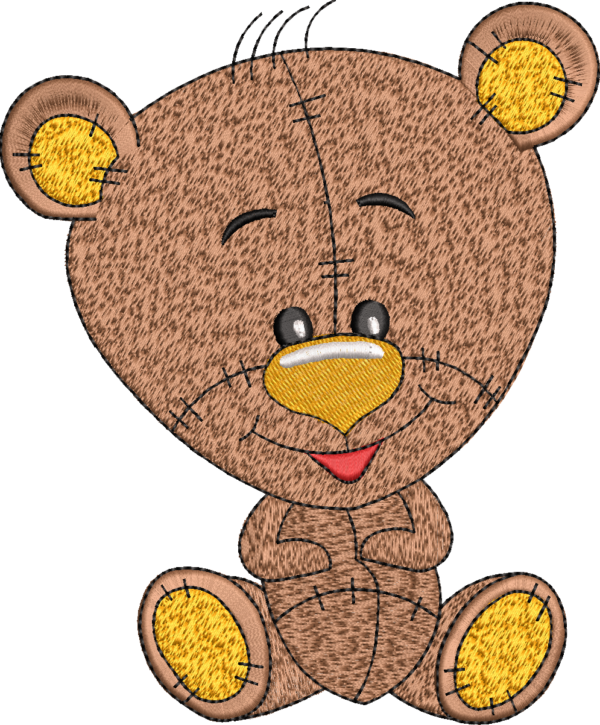 Cool bear cub Embroidery Designs