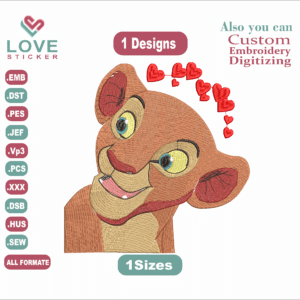 Animal Lion king Embroidery Designs/1 Designs & 1 Size/Lion king Animal Machine Embroidery Designs/ Files Instant Download