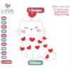 Gato coracao Embroidery Designs