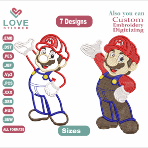 Super Mario Baby Embroidery Designs/7 Designs & Size/ BABY Machine Embroidery Designs/ Files Instant Download