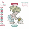 Computerized boy with dog Baby Embroidery Designs