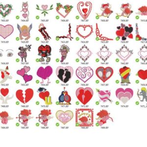 Valentine's Day Bundle  Embroidery Designs/89 Designs & Size/Valentine's Day Machine Embroidery Designs/ Files Instant Download