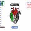 Palestine in heart Embroidery Designs