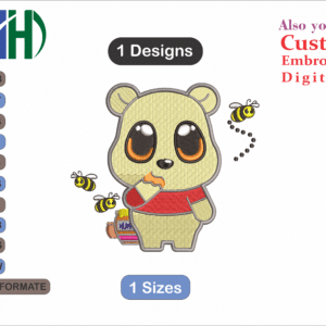 Pooh Bear SVG Embroidery Designs /1 Designs & 1 Size / Pooh Bear SVG Machine Embroidery Designs/ Files Instant Download