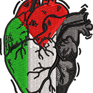 Palestine in heart Embroidery Designs