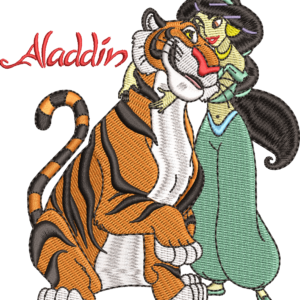 Aladdin with Tiger Embroidery Designs