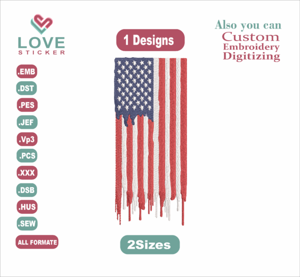 American Flag Embroidery Designs
