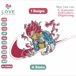 VEGETA ULTRA Embroidery Designs/1 Designs & 4 Size/  Anime Machine Embroidery Designs/ Files Instant Download