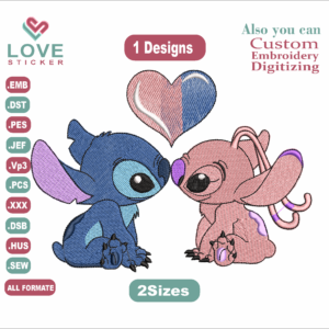 CASAL STITCH Embroidery Designs/1 Designs & 2 Size/CASAL STITCH E Anime Machine Embroidery Designs/ FilesInstant Download