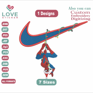 SpiderMan xmas Embroidery Designs/1 Designs & 7 Size/  Anime Machine Embroidery Designs/ Files Instant Download