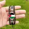 Palestine Flag Time Leather Bracelets Men'S And Women'S Retro Multi-Layered Woven Beaded Bracelet Jewelry Fashion Accessories