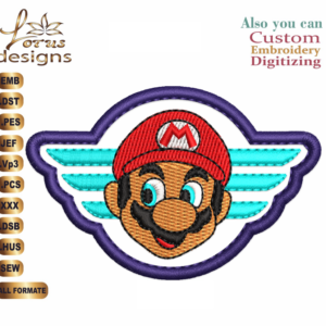 Super Mario Appliqué Embroidery Designs/1 Designs & 3 Size/ Anime Machine Embroidery Designs/ Files Instant Download