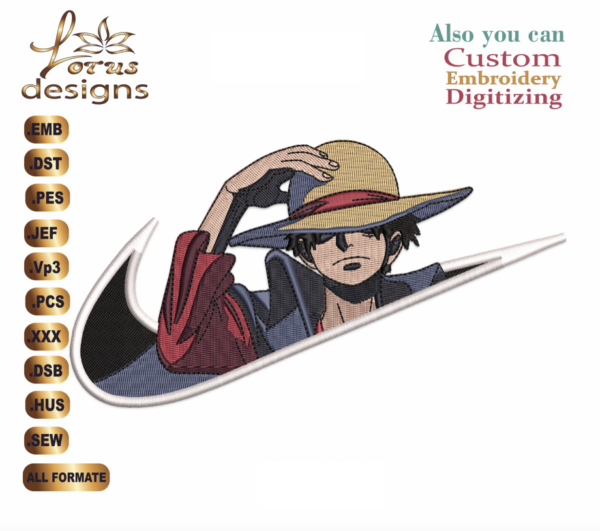 Anime MONKEY D LUFFY Embroidery Designs