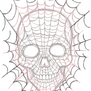 Spiderweb Skull Embroidery Designs