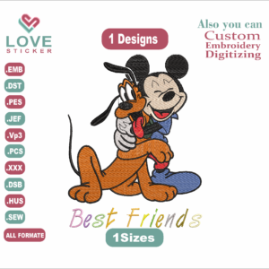Mickey pluto Embroidery Designs/1 Designs & 1 Size/ Embroidery Designs/ Files Instant Download