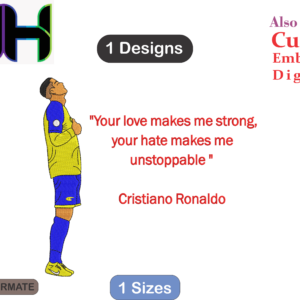 Cristiano Ronaldo Embroidery Designs /1 Designs & 1 Size / Cristiano Ronaldo Machine Embroidery Designs/ Files Instant Download