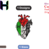 Palestine in heart Embroidery Designs ,Palestine in heart Machine Embroidery Designs,Files Instant Download